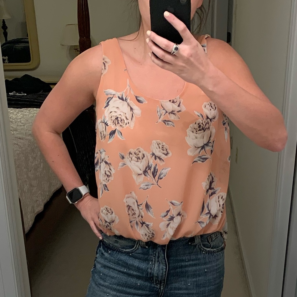 ASTR pink floral tank